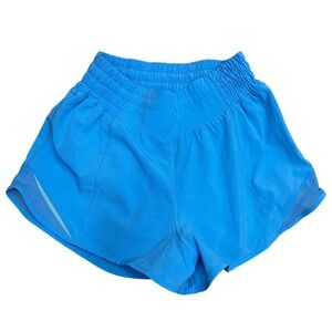 Lululemon Hotty Hot High Rise Lined‎ Short 2.5 Cyan Blue KYBL LW7AYYR Womens 2